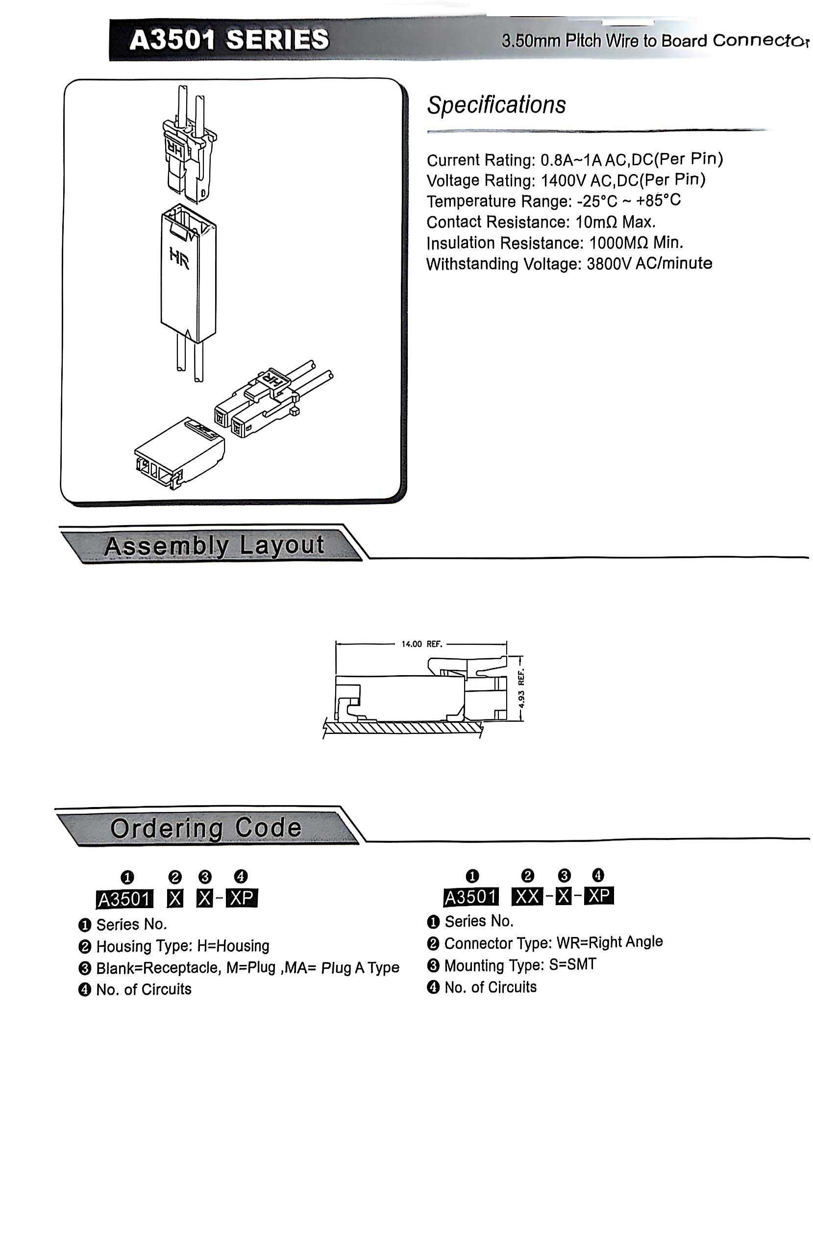 wire-to-board connecting cable